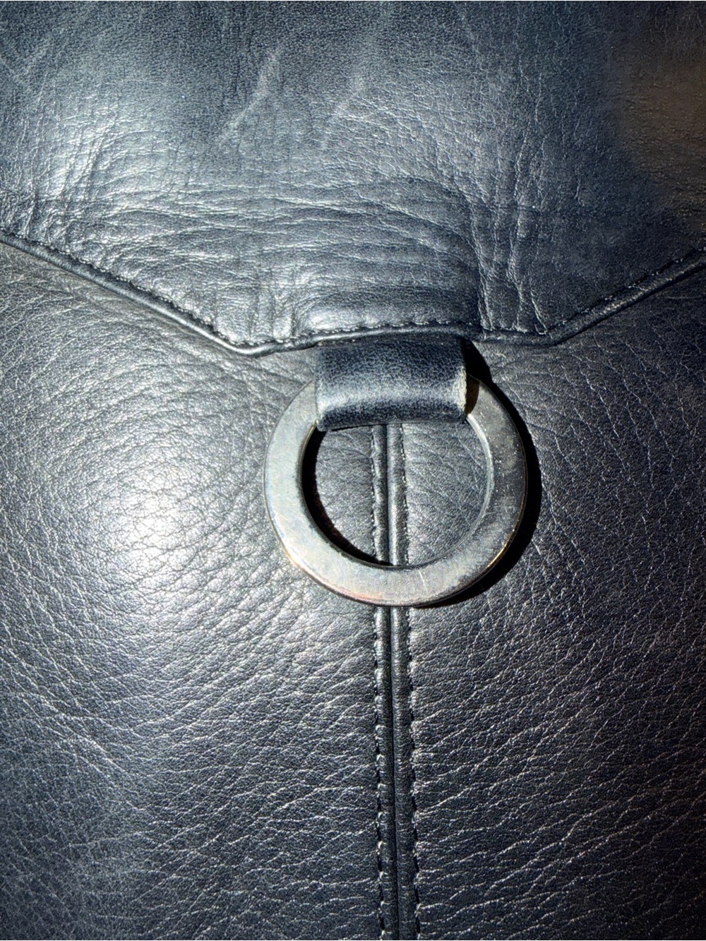Vintage Black Genuine Leather Shoulder Bag Made in Colombia Braided Trim - Picture 5 of 15
